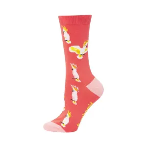 Bamboozld: Womens Cockatoo Coral Bamboo Sock