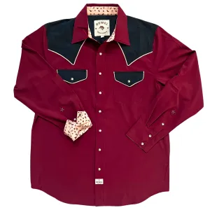 Cabernet / Caviar Long Sleeve Performance Western Shirt