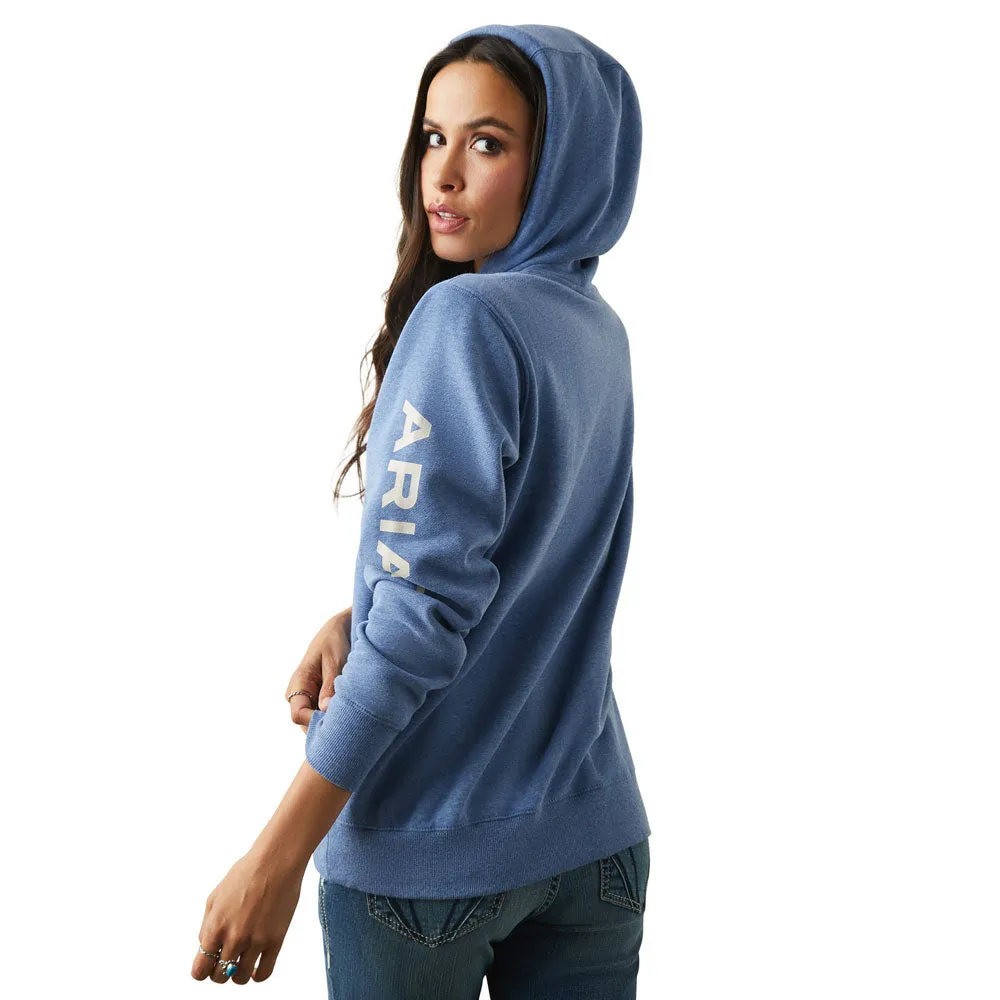 10040814 Ariat Women's Logo Hoodie - Blue Heather