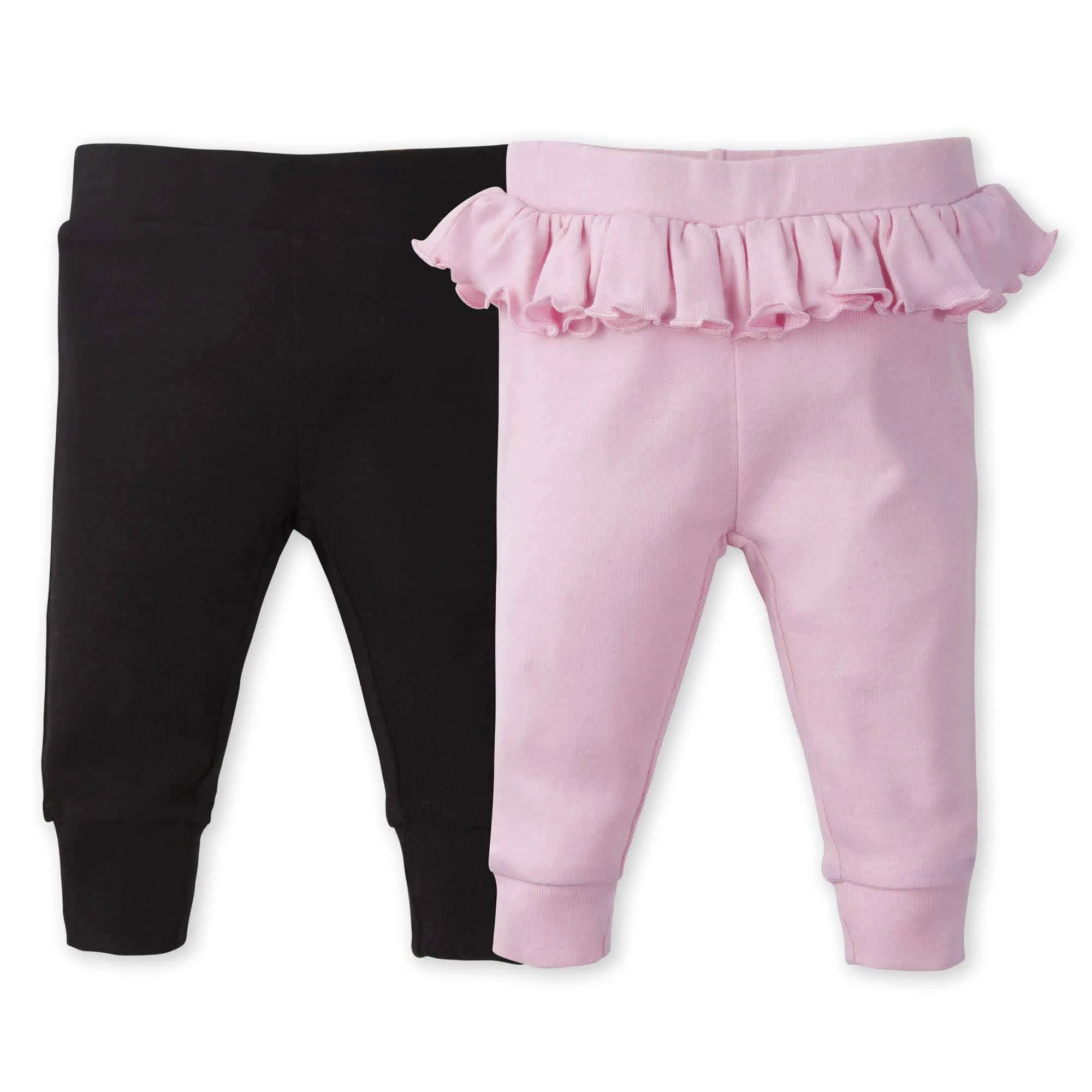 2-Pack Baby Girls Black & Pink Pants