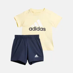 Adids Essentials Organic Kids Unisex T-shirt And Shorts Set (6-4Years) -Almost Yellow/White