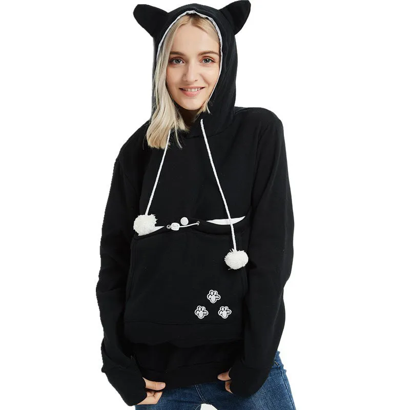 Cat Lovers Hoodie with Cuddle Pouch