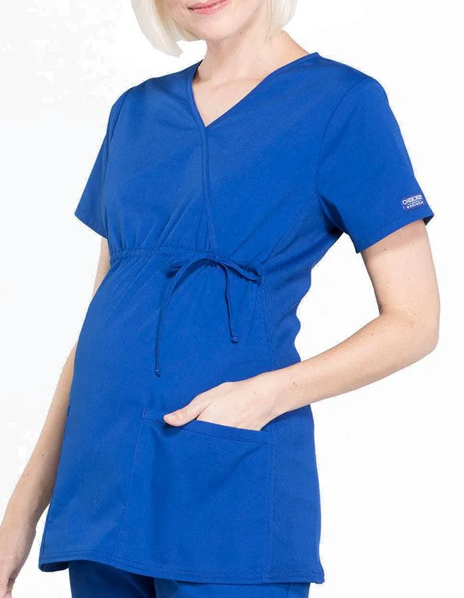 Cherokee Workwear Professionals Women's Maternity Mock Wrap Top