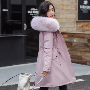 New Arrival Parkas Fashion Coats Women Winter Sweater Fur Collar Hood Warm Cotton Coat Women Clothes