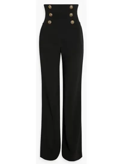 Women’s Button-Embellished Crepe Wide-Leg Pants